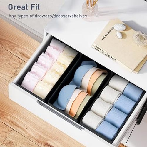 DIMJ Drawer Organizer - Small Clothes Organizer Set of 3