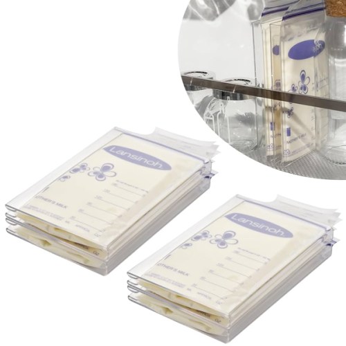 4-Pack Freeze Flat Breast Milk Storage Bag |Breastmilk Freezer Flattener Kit Make Mother's Milk Bags Organizer Even to Save Refrigerator Space | Fit 3 4 5 6oz