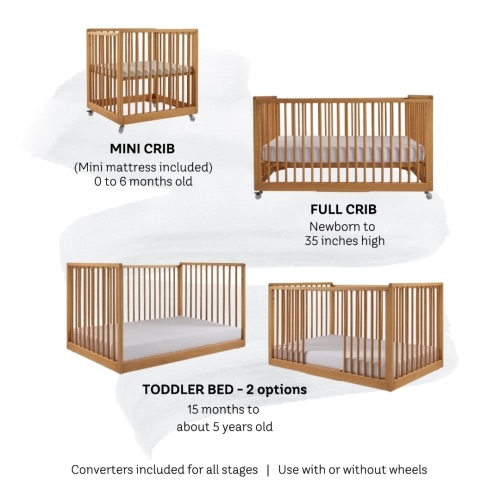 Cali Convertible Crib 4 in 1 in Hazelnut | Simply Nursery
