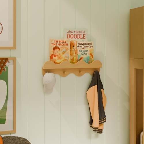 Babyletto Kids Lido Wave Bookshelf with Hooks
