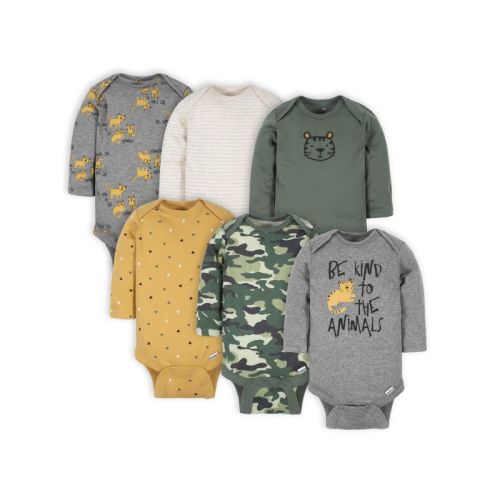 6-Pack, 3-6M Long Sleeve Bodysuits (Dinosaur)