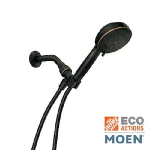 HydroEnergetix 8-Spray 1.75 GPM 4.75 in. Wall Mount Handheld Shower Head in Mediterranean Bronze