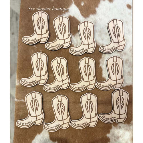 Baby milestone boot tags