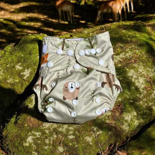 2 in 1 Diaper and Swim Diaper | Adjustsble and Reusable |Waterproof AWJ Inner With Free Microfiber insert |  Fits babies 10lbs-35lbs Animals