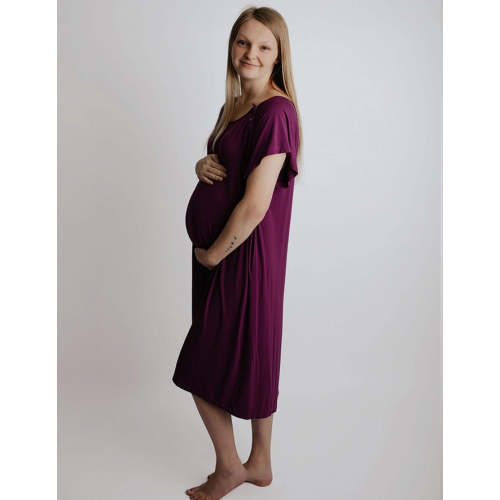 Plum Labor & Delivery Gown | Epidural & Nursing Friendly