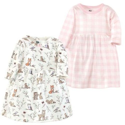 Luvable Friends Hudson Baby Long-Sleeve Dresses 2pk