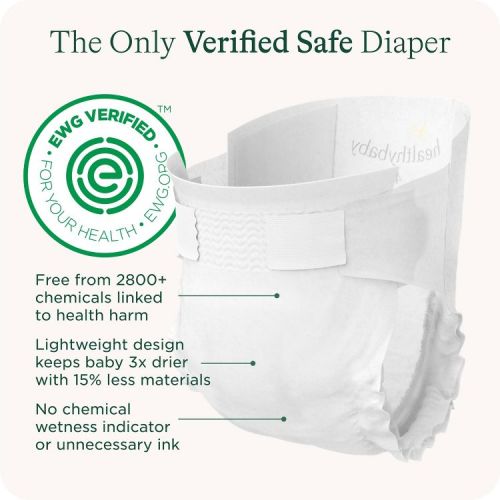 HealthyBaby Certified Safe Organic Cotton Enhanced Diapers - Size 1 - 66ct