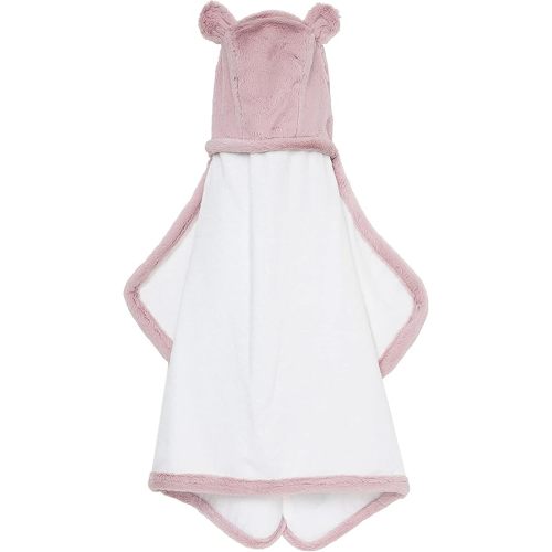 Little Giraffe Luxe Baby Towel with Ears, 24" x 41", Dusty Pink
