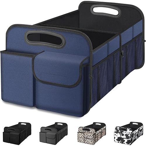 Femuar Car Trunk Organizer, Collapsible, Waterproof, Non-Slip, Blue, 52L, 5 Compartments, Rectangular, Portable, Practical/Functional