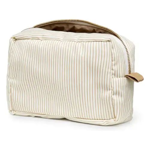 Stripes toiletry bag | Camel