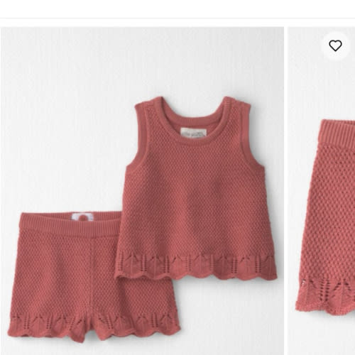 Baby Girl 2-Piece Organic Cotton Knit Top & Short Set - Little Planet | Carter's