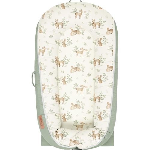 Konssy 100% Cotton Baby Lounger Cover Baby Nest Replacement Cover for Newborn Boys Girls Fits Dockatot Deluxe+ Docks Woodland (Cover Only)