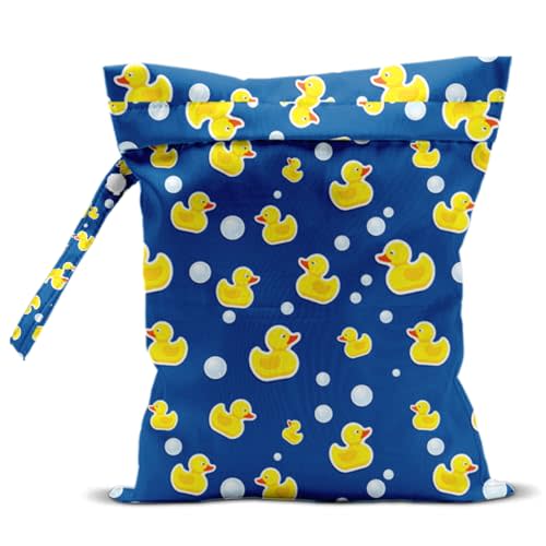 Duck Wet Dry Bags for Diaper Waterproof Swimsuit Washable Reusable Bag for Beach Diapers Dirty Yoga Gym Clothes Plant Gifts for Men Women Friend 12.5x10.2 Inches