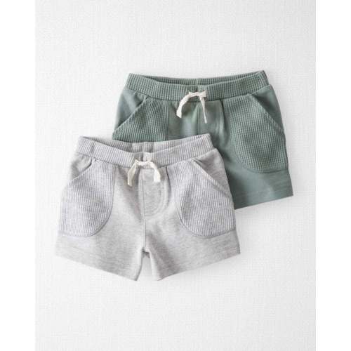 Baby 2-Pack Organic Cotton Waffle Knit Shorts