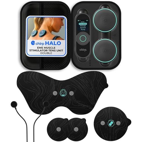 Chirp Halo Wireless Muscle Stimulator – Portable EMS Device for Muscle Recovery, Pain Relief, and Strength Training, Stimulate Muscles for Faster Recovery & Growth (Double)