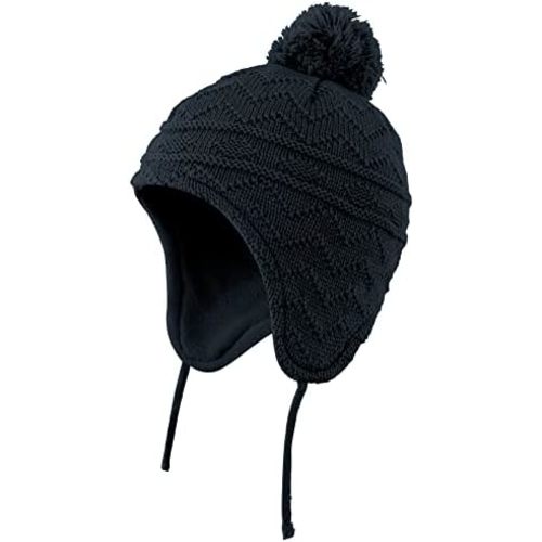 Connectyle Toddler Boys Girls Beanie Hat Fleece Lined Knit Kids Hat with Ear Flaps Warm Winter Hat Acrylic Watch Hat