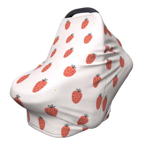 Haiem Strawberry Baby Nursing Cover & Nursing Poncho - Multi Use Cover for Baby Car Seat Canopy, Stroller Cover, 360°Full Privacy Breastfeeding Coverage