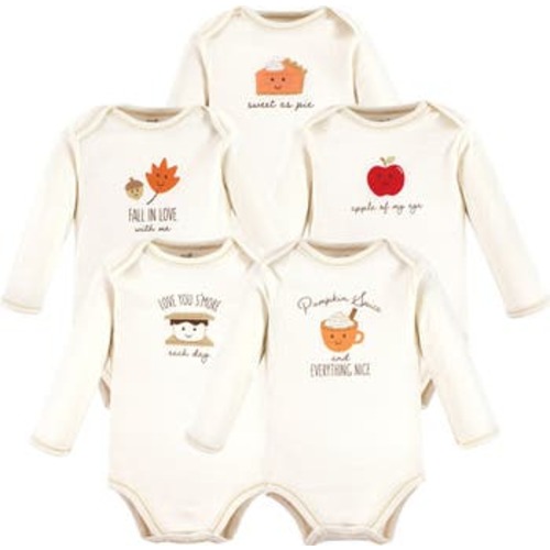 Organic Cotton Long-Sleeve Bodysuits, 6-9M