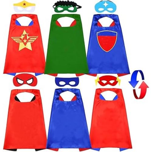 NuGeriAZ Kids Superhero Capes Satin Cosplay Cape Dress Up Cloak for Boys Girls Birthday Halloween Party Supplies(3Pack-A)