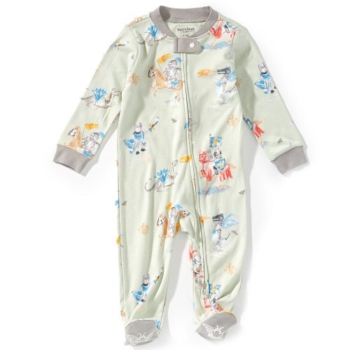 Burt's Bees Baby Boys Organic Cotton Long Sleeve Knight Dragon Footie