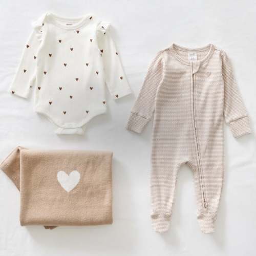 Baby White Littlie Organic Long Sleeve Zip Romper | Cotton On Kids Australia