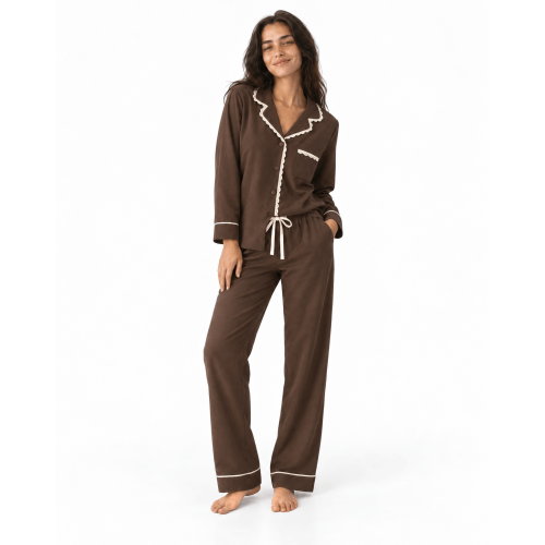 Women's Organic Cotton Pajama Set — Espresso | Made By Mother