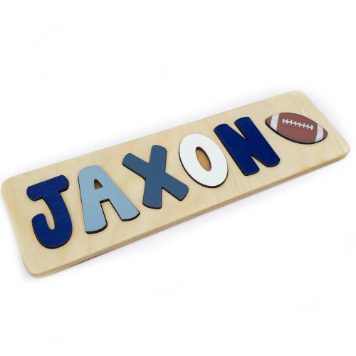 Football Puzzle for Toddler Boy, Easter Gifts, Sports Nursery Decor First Birthday Gift, Personalized Gift, Custom Name Puzzle for Boy