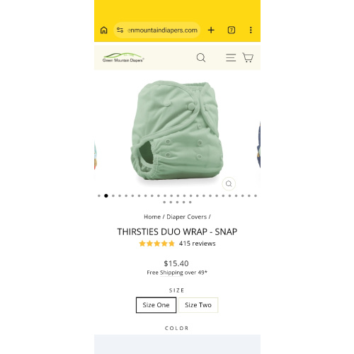 Thirsties Duo Wrap two-sized cloth diaper cover