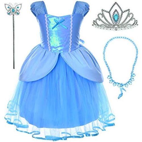 Party Chili Princess Fairy Costume Toddler Girls Birthday Dress Up with Tiara