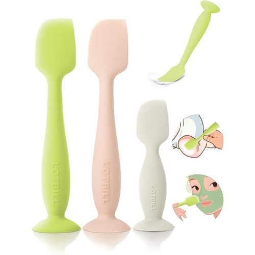 Diaper Cream Spatula, 3 Pack Butt Spatula Baby, Silicone Diaper Cream Applicator, Full-Size + Mini Butt Paste Spatula for Babies, Newborn Baby Necessities (Green+Pink+Beige)