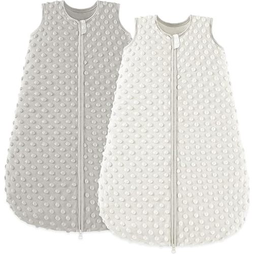 Bearmoss Baby Sleep Sack 1.5 TOG Wearable Blanket Fleece Dot Swaddle Sleeping Sack for Baby Girl Boy Newborn