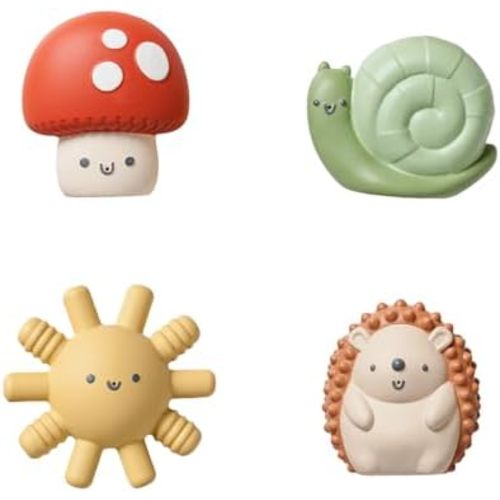 Itzy Ritzy Baby Bath Toys, Water Squirting Sensory Toys with 4 Characters