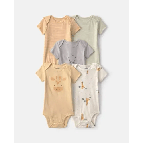 Baby 5-Pack Safari Animal Multipack Bodysuits | Carter's