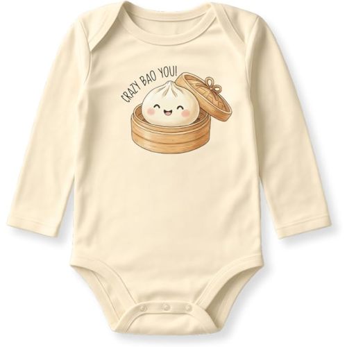 Crazy Bout You Dimsum Baby Bodysuit, Cute Bun Xiao Long Bao Outfit for Children, Dumpling Tee