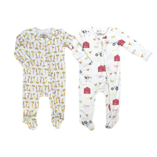 Footie Zippered One Piece- 2 Pack 0-3m – Dear Perli