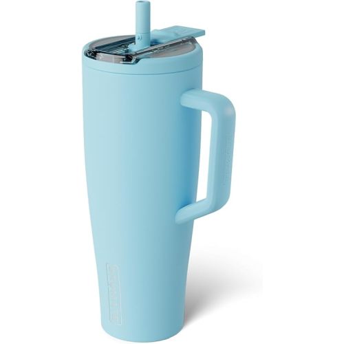 BrüMate Era Flip 40oz Tumbler with 100% Leakproof Covered Straw Lid | Hygienic Covered Straw | Insulated Stainless Steel Water Bottle with Handle | Cup Holder Friendly | BPA-Free (Glacier)