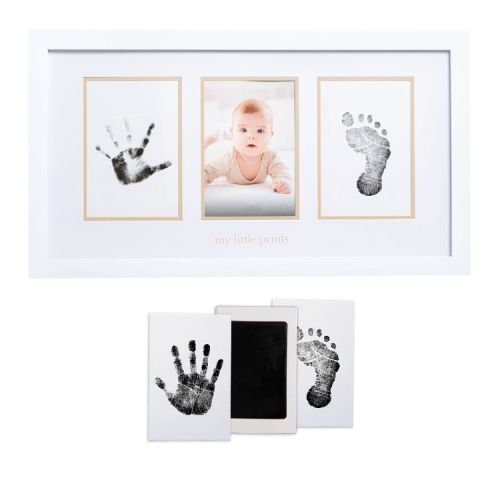 Pearhead 4" x 6" Babyprints Photo Frame and Clean-Touch Ink Pad Kit - White