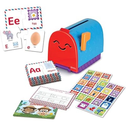 Learning Resources Alphabet Learning Mailbox - Montessori Toddler Toys, ABC Letter Tracing, Writing Practice, Manipulatives for Preschoolers, Gifts for Boys and Girls, Pretend Play, Fine Motor