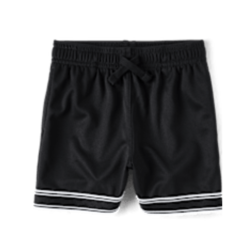 Baby And Toddler Boys Quick Dry Striped Mesh Lined Active Shorts - BLACK | The Children's Place