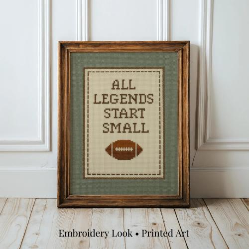 All Legends Start Small Print ∙ Vintage Sports Nursery Wall Art ∙ Print, Framed or Canvas