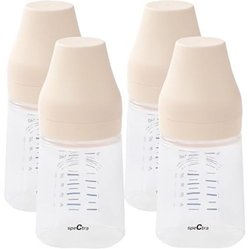 Spectra Baby Wide Neck Baby Bottles for Breast Milk, Pack of 4