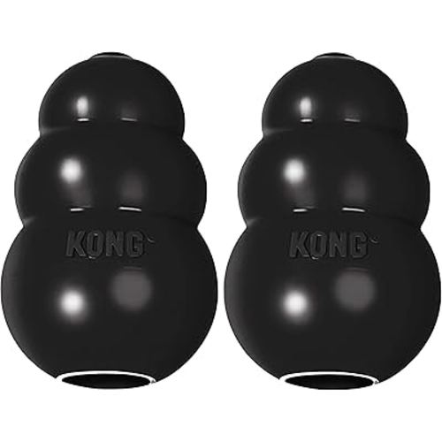 KONG Extreme Dog Toy - Fetch & Chew Toy - Treat-Filling Capabilities & Erratic Bounce for Extended Play Time Most Durable Natural Rubber Material - for Power Chewers - for Small Dogs (Pack of 2)