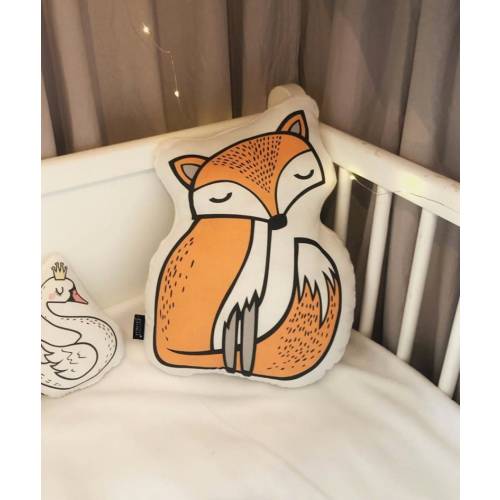 FOX Large Pillow, Nursery Cushion, Pillow, Children's Room Decor, Gift for Kids, Monochrome nursery, fox decor
