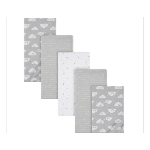5-Pack Baby Neutral Clouds Flannel Receiving Blankets – Gerber Childrenswear