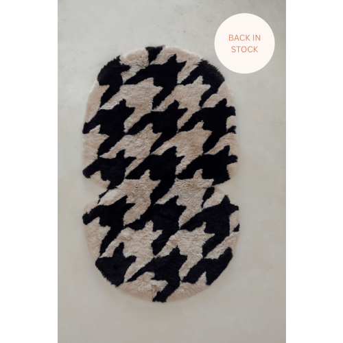 The Pram Puff | Houndstooth Biscuit & Black