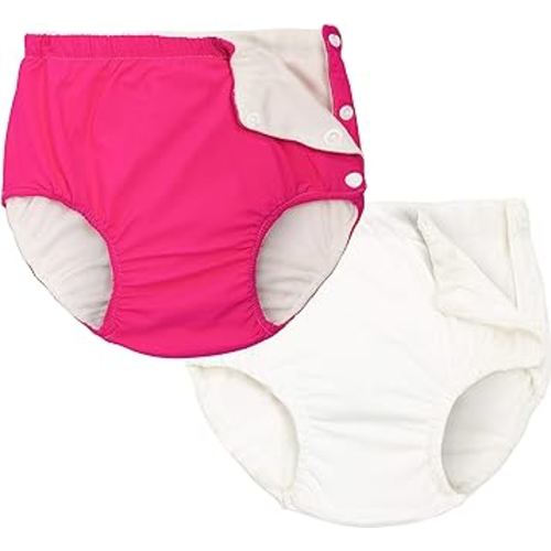 Joyo roy 2 Pcs Reusable Swim Diapers Snaps Unisex Baby Swim Diaper 6-12 Months Waterproof Newborn Infant Swimming Diapers Small Washable Baby Girl and Boy Waterproof Diapers for Swimming Lesson