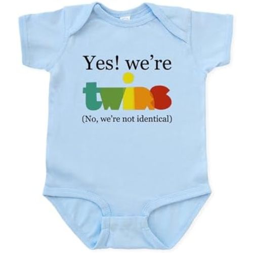 CafePress Yes We're Twins (Fraternal) Infant Bodysuit Cute Infant Bodysuit Baby Romper