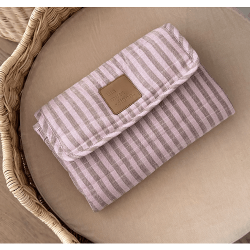 Mocha Stripe Linen Change Mat