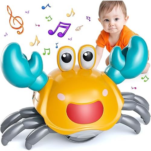 Crawling Crab Baby Toy, Infant Tummy Time Walking Dancing Moving Crab Toys for Babies Girl Boys, Crawling Crab Baby Toy Toddler Birthday Gifts