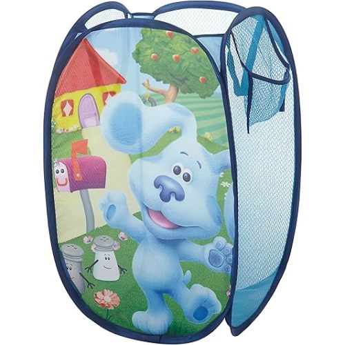 Nickelodeon Blue’s Clues Pop Up Laundry Hamper with Durable Carry Handles,Kids Clothes Storage Organizer, 21" H x 13.5" W x 13.5" L